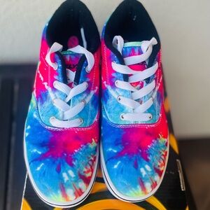 Womens Rainbow Tie Dye Heely’s Size 7 Like New Youth size 6